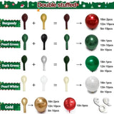 Christmas Balloon Garland Kit - Double Stuffed Burgundy Dark Green Pearl White Gold Balloon Arch Red Metallic Foil Balloons For Christmas New Year Xmas Party Decorations