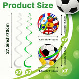 Soccer Hanging Decorations, 28 PCS Soccer Flag Hanging Swirl Decoration with Foil Wall Ceiling Streamers, Sports Soccer Party Decorations Swirls for Sports Event Game Day Birthday Party Supplies