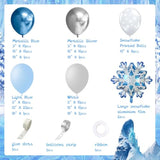 Frozen Balloons Arch Garland Kit Winter Princess Party Decorations Wonderland Blue Silver White Snowflake Balloons Winter Ice Princess Birthday Balloons For Girl Frozen Birthday Party Decorations