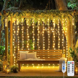 200 Led Curtain Lights For Bedroom, Warm White Hanging Curtain String Lights Indoor, Usb Plug In Christmas Twinkle Light