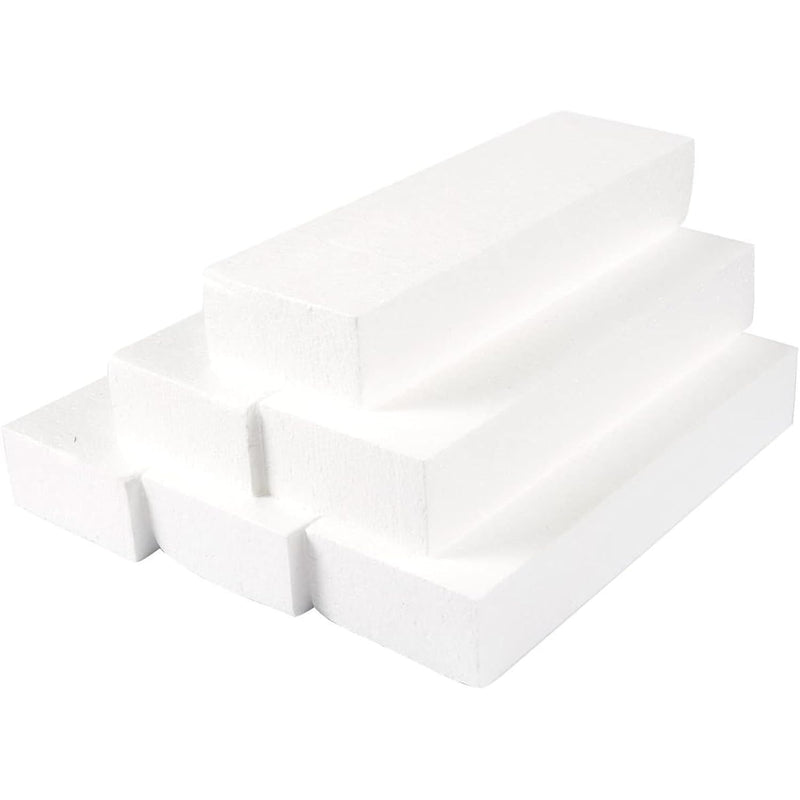 6 Pack Foam Blocks For Crafts - 12X4X2" Polystyrene Brick Rectangles F