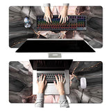 Extended Large Gaming Mouse Pad With Stitched Edges, Pink Black Gold Marble Desk Mat, Non-Slip Xl Computer Big Mouse Pad With Keyboard Pad For Work, Gamer, Office, Home - 35.4 X 15.7 In