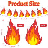 3 Set 6.9 Ft Flame Banner Flags Party Accessory Flame Bunting Flags String Hanging Party Banner Decorations With Rope For Party Events Celebration