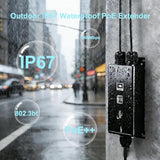 Ip67 Gigabit Outdoor Poe++ Waterproof Extender 1 In 2 Out 90W Input Ieee802.3Af/At/Bt 400M 48-57V, 3 Cascade Connection Surveillance Networks