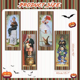 4PCS Haunted Mansion Stretching Portraits Vinyl Halloween Wall Art Decorations