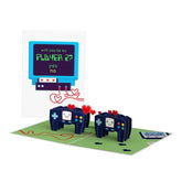 Everyday Pop-Up Card For Her, Him - 3D Love Novelty Greeting Cards - Video Game Be My Player 2-5" X 7" - Blank Notecard & Envelope Included