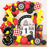 Race Car Birthday Decorations – 40" Lightning Bolt & Number 3 Foil Balloons