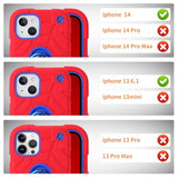 For Iphone 14 Case/Iphone 13 Case, With Kickstand (Not Compatible With Plus Sized Models),Shockproof Hybrid Hard Pc Soft Rubber Case For Iphone 14/13 6.1 Inch (Red+Blue)