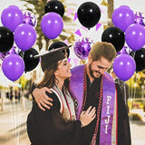 Purple Black Balloon Garland Arch Kit - 117Pcs Black And Purple Balloo