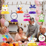 9Pcs Rainbow Happy Retirement Decorations Table Centerpieces Iridescent Colorful Theme Retirement Honeycomb Centerpiece Party Supplies Happy Retired Goodbye Adventure Awaits Table Topper