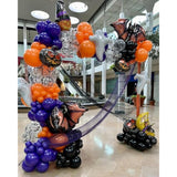 150Pc Halloween Balloon Arch Kit – Black Orange Purple with Eye & Confetti Balloons