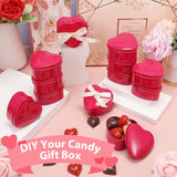 12 Pieces Valentine'S Day Heart Shaped Metal Tins Box With Lids Valentine'S Day Candy Boxes Cookie Biscuits Jar Empty Tin Box For Candies Treasures Cookies Kitchen Wedding Parties(Rose Red)