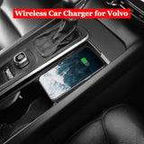 Wireless Car Charger For Volvo Xc90 Xc60 V90 V60 S90 S60 Accessories, Car Wireless Charging Pad With Qc 3.0 Usb Port (Without Light)
