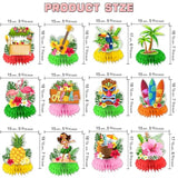12 Pcs Luau Party Decorations Honeycomb Centerpieces, Hawaiian Party Decorations Luau Centerpieces For Tables, Hawaii Luau Table Decorations, Tropical Party Decorations Hawaiian Centerpiece