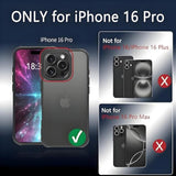 16 Pro Case Slim Black Translucent Matte Shockproof Phone Cover With Camera Control & Full-Body Protection