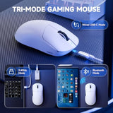 Attack Shark X8 Pro 8K Wireless Gaming Mouse,Paw3395Pro 40K Dpi Sensor,Tri-Mode Broadcom Bk52820 Chip,Superlight Ergonomic Mouse For Large Hands,Cloud-Based Software,For Win/Mac(White)