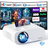 Projector With Wifi And Bluetooth, 4K Supported Native 1080P Projector, Portable Movie Outdoor Projector For Home Theater, Mini Projector Compatible With Pc, Hdmi, Usb, Tv Stick, Ps5