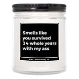 You Nique Designs 14Th Wedding Anniversary Candles For Him & Her 9 Oz Candle, Ivory Anniversary Presents For Men & Women, 14Th Year Gifts For Husband & Wife Gift Ideas (Mahogany Teakwood)