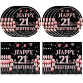 21St Birthday Decorations For Girls Rose Gold Happy 21 Aged Birth Supplies For Her Including 20 Plates 20 Napkins 21 Year Old Girl Birthday Party Tableware For Sweet Teenager
