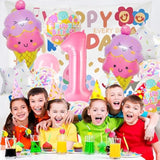 Pink Ice Cream Balloons – Sweet One First Birthday Party Decorations