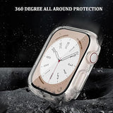 2 Pack Waterproof Case Compatible With Apple Watch 44Mm Se3/Se2/Se/6/5/4 With Tempered Glass Screen Protector, Full Protective Hard Pc Bumper Face Cover For Iwatch 44 Mm Clear*2