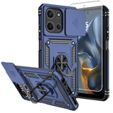 Motorola G 2026/Moto G Play 2026 Case with Screen Protector and Camera Cover, Military Grade, 16ft Drop Tested, Magnetic Kickstand Protective Case for Motorola G 2026, Blue