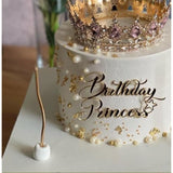 Birthday Princess Cake Topper Queen Cupcake Toppers Acrylic Golden Queen Birthday Cake Toppers Decoration For Wedding Anniversary Engagement Bridal Shower Princess Party Decorations