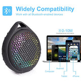 Bluetooth Shower Speaker, IP67 Waterproof with RGB Light, Portable with Hi-Fi Sound and Built-in Mic, Supports TF Card, Wireless for Home, Outdoor,