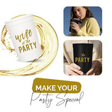 Wife Of The Party Bachelorette Cups - 12 Bachlorette Cups, Perfect Team Bride Party Favors (Black)