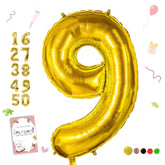 40 Inch Number Balloon 0-9 Gold Large Number 9 Balloons,Digital Balloons For Birthday Party Celebration Decorations Supplies, Helium Foil Number Balloons For Wedding Anniversary