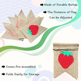Burlap Strawberry Banner Garland, Strawberry Themed Baby Shower Birthday Party Decorations Supplies, Berry Sweet Home Office Classroom Hanging Sign Photo Booth Props