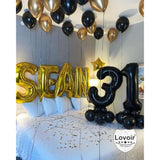 Black 35 Number Balloons 40in Giant Foil Birthday Anniversary Decor