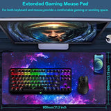 Gaming Mouse Pad, 31.5X15.7Inch Large Extended Mousepad Big Computer Desk Mat For Keyboard And Mouse Full Desk Mouse Mat With Nonslip & Rubber Base