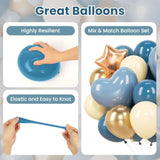 62Pcs Dusty Blue Balloons Blue White Pastel Light Baby Sand White Cream Heart Star Foil Baby Shower Boys 12 Inch Balloon Decorations For Bachelorette Birthday Bridal Wedding Party Backdrop Decor