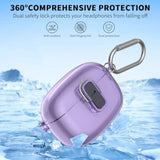 Transparent TPU Protective Cover with Carabiner for JBL Vibe Beam 2 Charging Case, Compatible with JBL Vibe 200TWS/JBL Vibe Beam/Beam 2 Lock Clip Case Cover Clear with Cleaner Kit