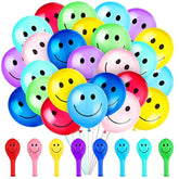 100 Pcs Smile Balloons 12" Colorful Latex for Birthday, Baby Shower & Weddings