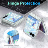 Designed For Samsung Galaxy Z Flip 7 Case Magnetic With Hinge Protection & Built-In Tempered Glass Screen Protector For Flip 7 Shockproof Protective Phone Case Cover (Crystal)