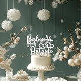 Gray Snowflake Cake Topper for Winter Baby Shower & New Year