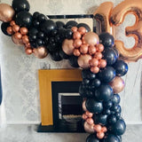 Rose Gold And Black Balloon Arch Kit, Metallic Rose Gold And Black Bal