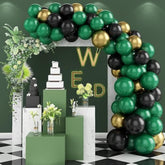 Balloon Garland Kit, Dark Green And Black Latex Party Balloon & Metall