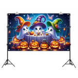 Halloween Photo Backdrop Cute Ghost Tea Party Tapestry Decor for Home Party Supplies