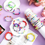 24 Pcs Music Party Bracelets Rave Kandi Bracelets Wear And Trade Handmade Party Trinkets Vibes Alphabet Plur Music Festival Accessories Different Phrases Every Time For Women Men