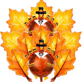12 Pcs Fall Leaves Turkey Foil Balloons Thanksgiving Autumn Harvest Party Decor