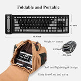 Wireless Silicone Keyboard, Portable Foldable Roll Up Soft Rubber Keyboard, Pe