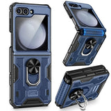 for Galaxy Z Flip 5 Case, Z Flip 5 case with Screen Protector & Hinge Protection, 360° Ring Kickstand, Full Body Protective Cover Case for