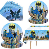 41Pcs Batmans Birthday Party Supplies Include 20 Plates, 20 Napkins Tablecloth For The Party Decoration (Green5)