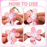 3D Cherry Blossom Flower Garland (2Pcs) Flower Banner Pink Paper Cherry Flower Garland For Spring Garden Party Wedding Backdrop Arch Decor