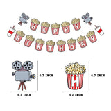 Movie Night Happy Birthday Banner Popcorn Theme Birthday Pennant Decor