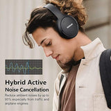 Hybrid Active Noise Cancelling Headphones, Wireless Over Ear Bluetooth Headphones With Microphone, 70H Playtime, Foldable Headphone With Hifi Audio, Deep Bass For Home Travel Office