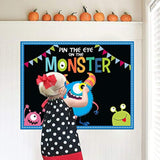 Halloween Games Kids - Pin The Eye On The Monster Halloween Party Decorations Gmaes Activities Crafts Supplies For Monster Birthday Family Children Boys Girls Classroom